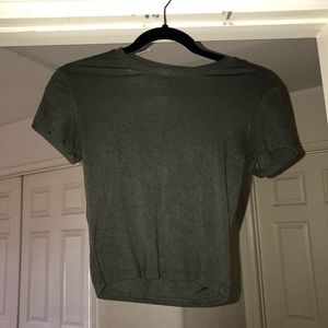 Deep olive, tight cropped top